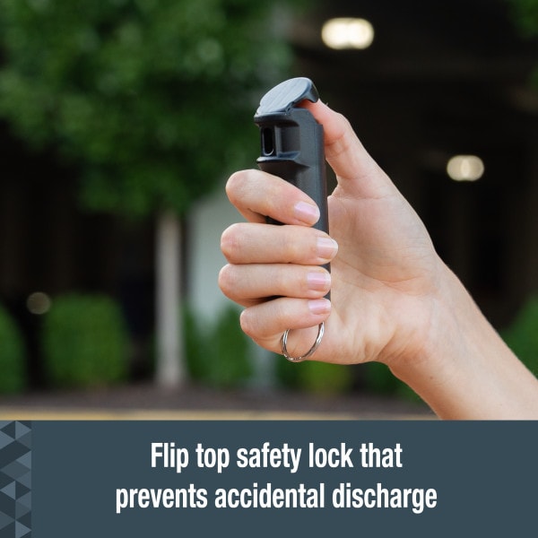 Sabre Pepper Spray Flip Top Key Case With Finger Grip