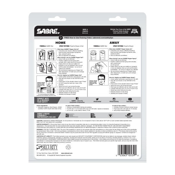 SABRE Pepper Gel and Spray Home and Away Protection Kit