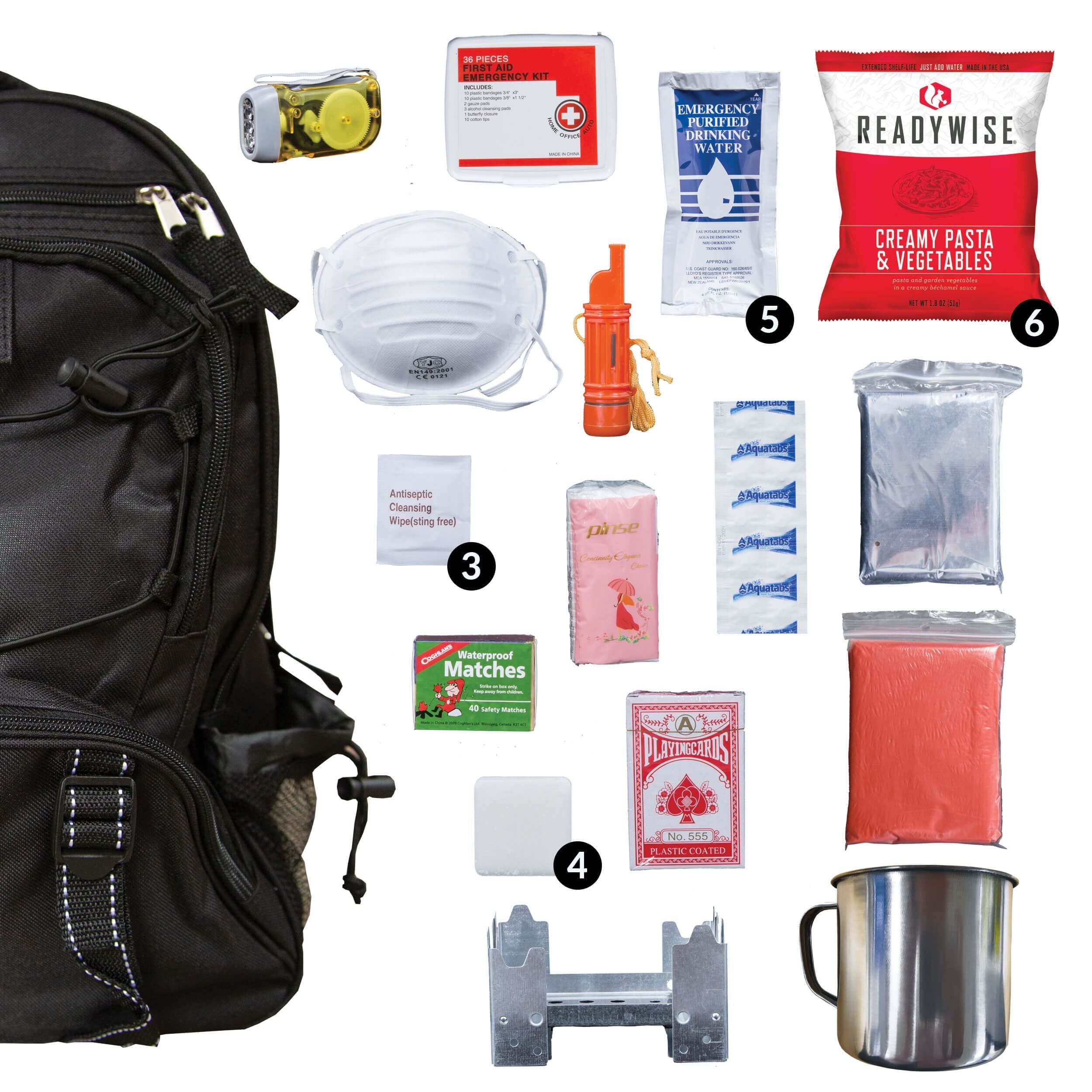 65 Piece Survival Back Pack