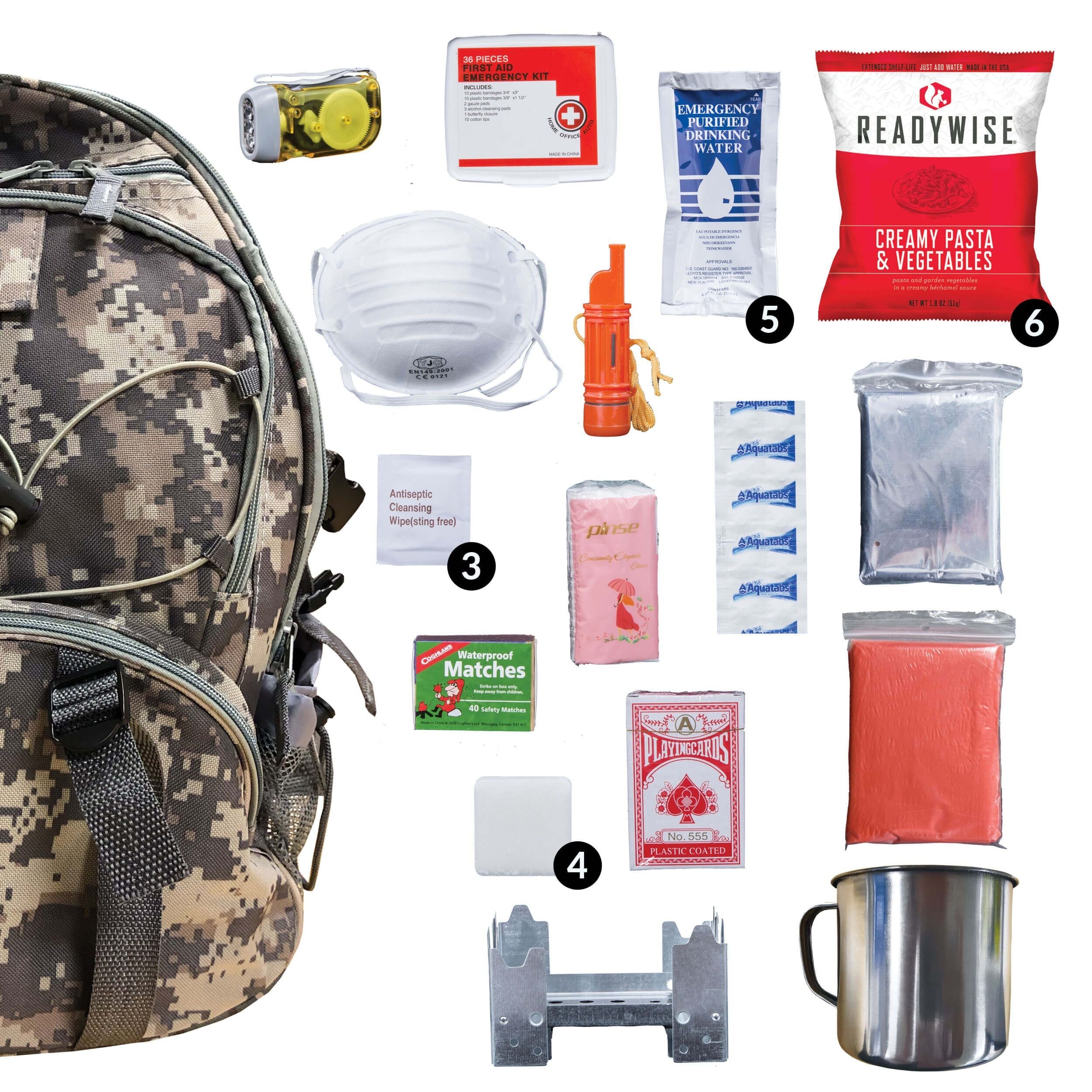 65 Piece Survival Back Pack