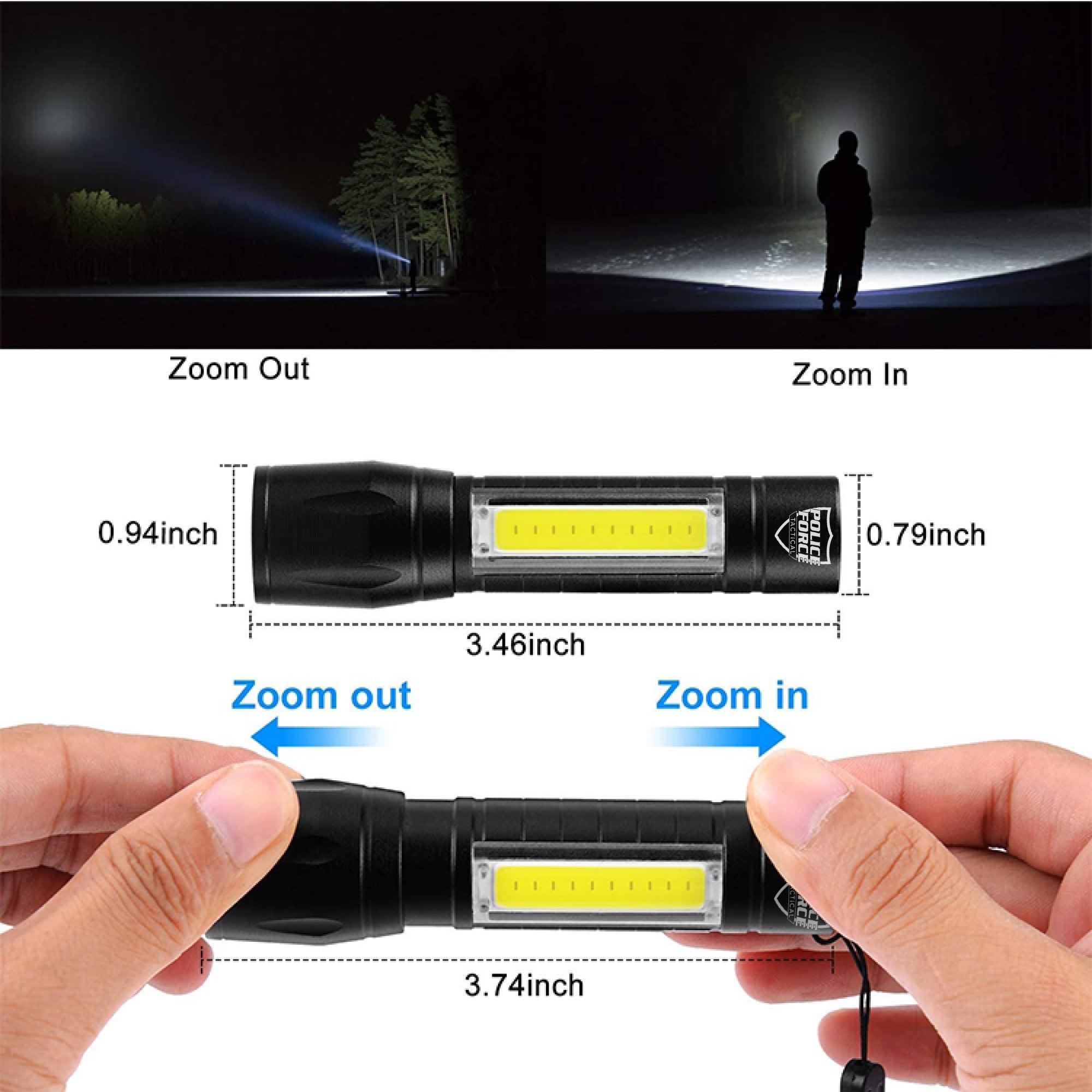 Police Force Tactical XPE/COB Mini Flashlight Flashlights Shield Protection Products LLC.