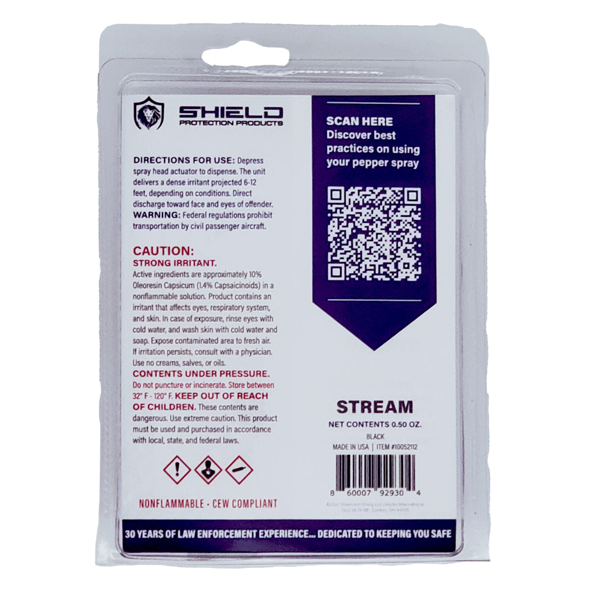 Pepper Spray 0.5 Ounce Flip-top STREAM