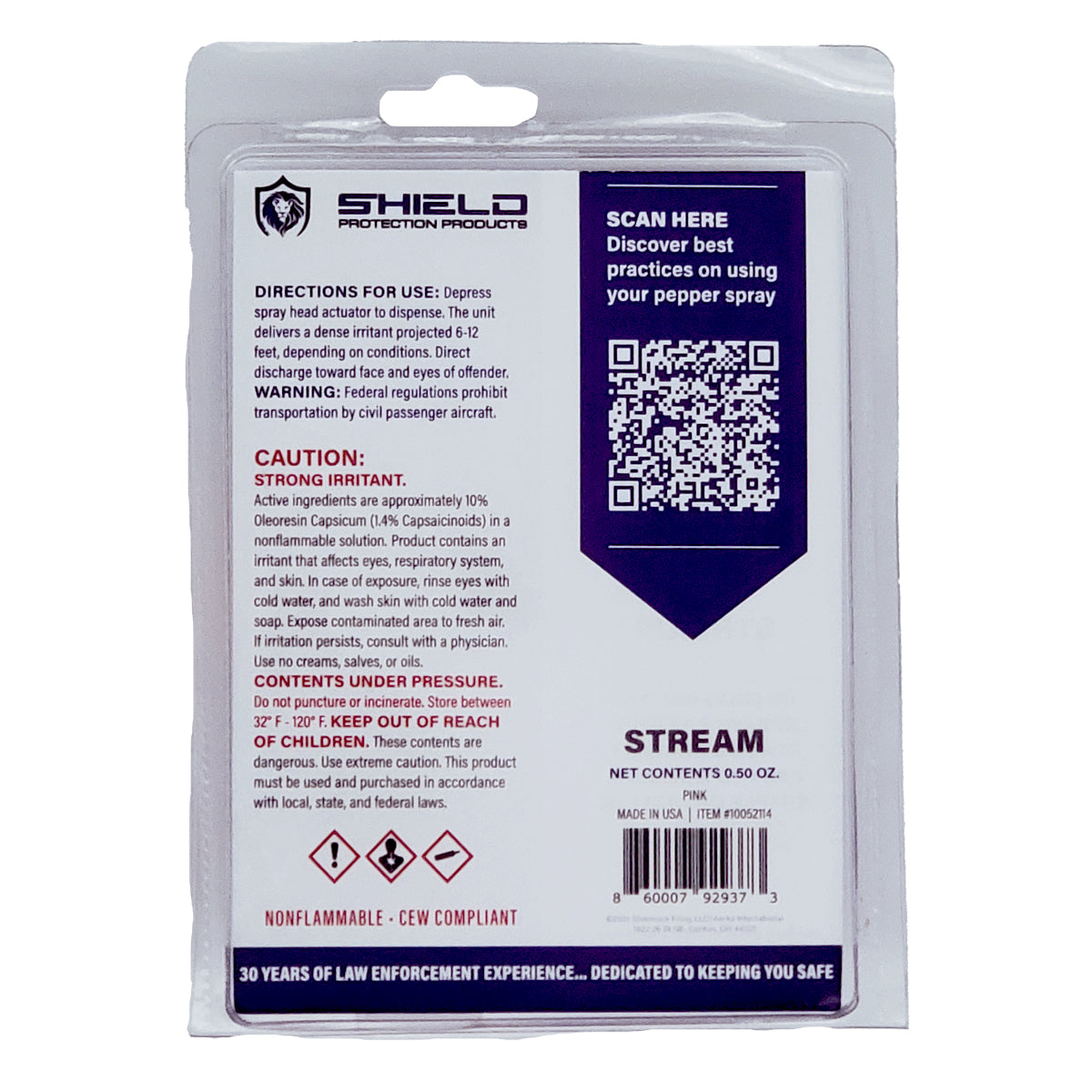 Pepper Spray 0.5 Ounce Flip-top STREAM