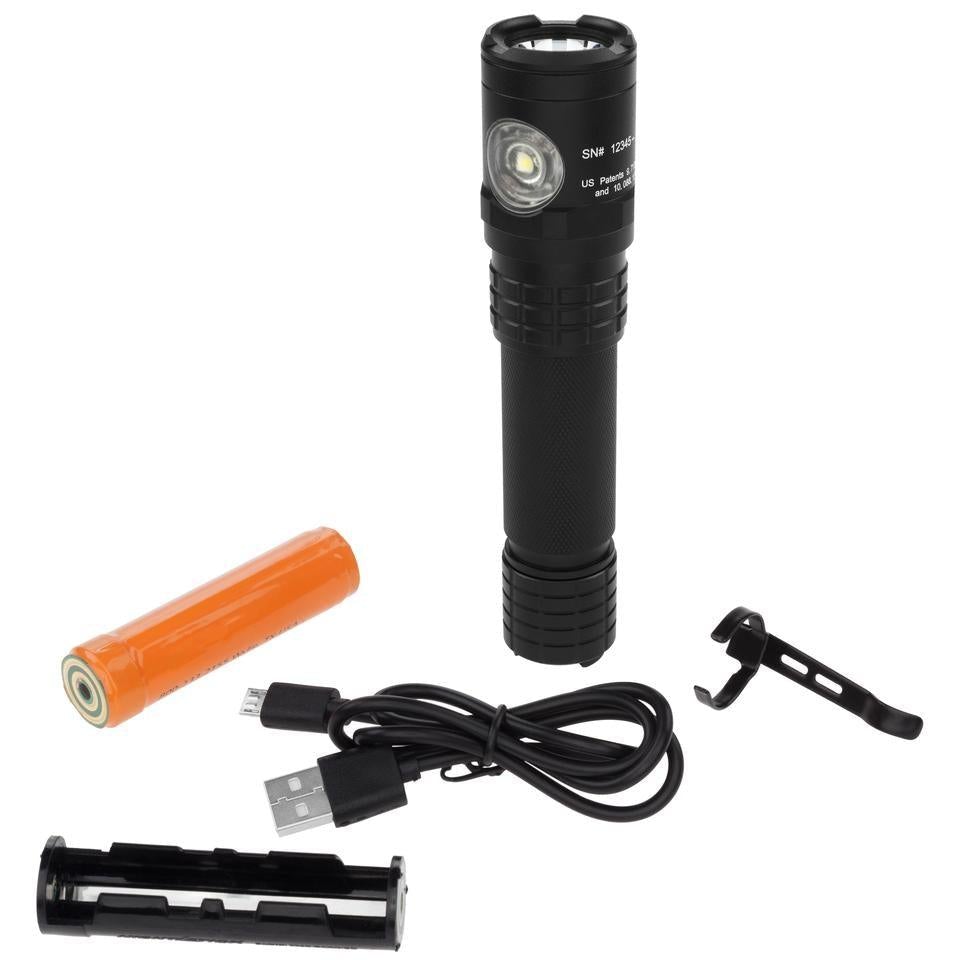 Rechargeable tactical flashlight