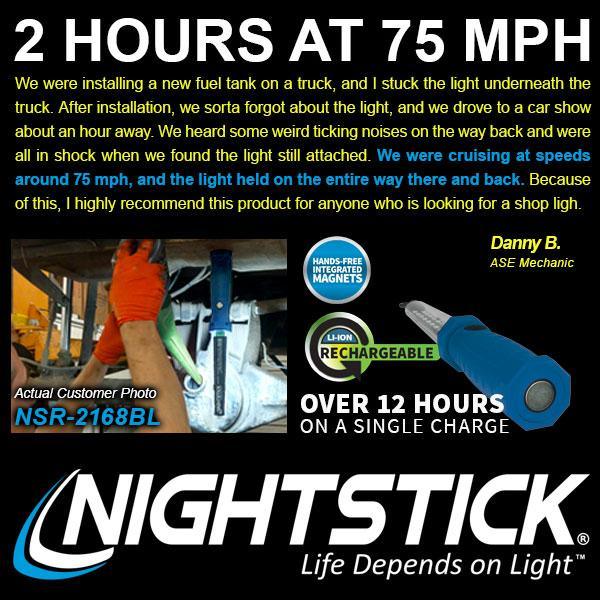 Nightstick NSR-2168B Multi-Purpose Rechargeable Floodlight with Magnetic Hooks and Replaceable Lens-Black, Multicolor - 2